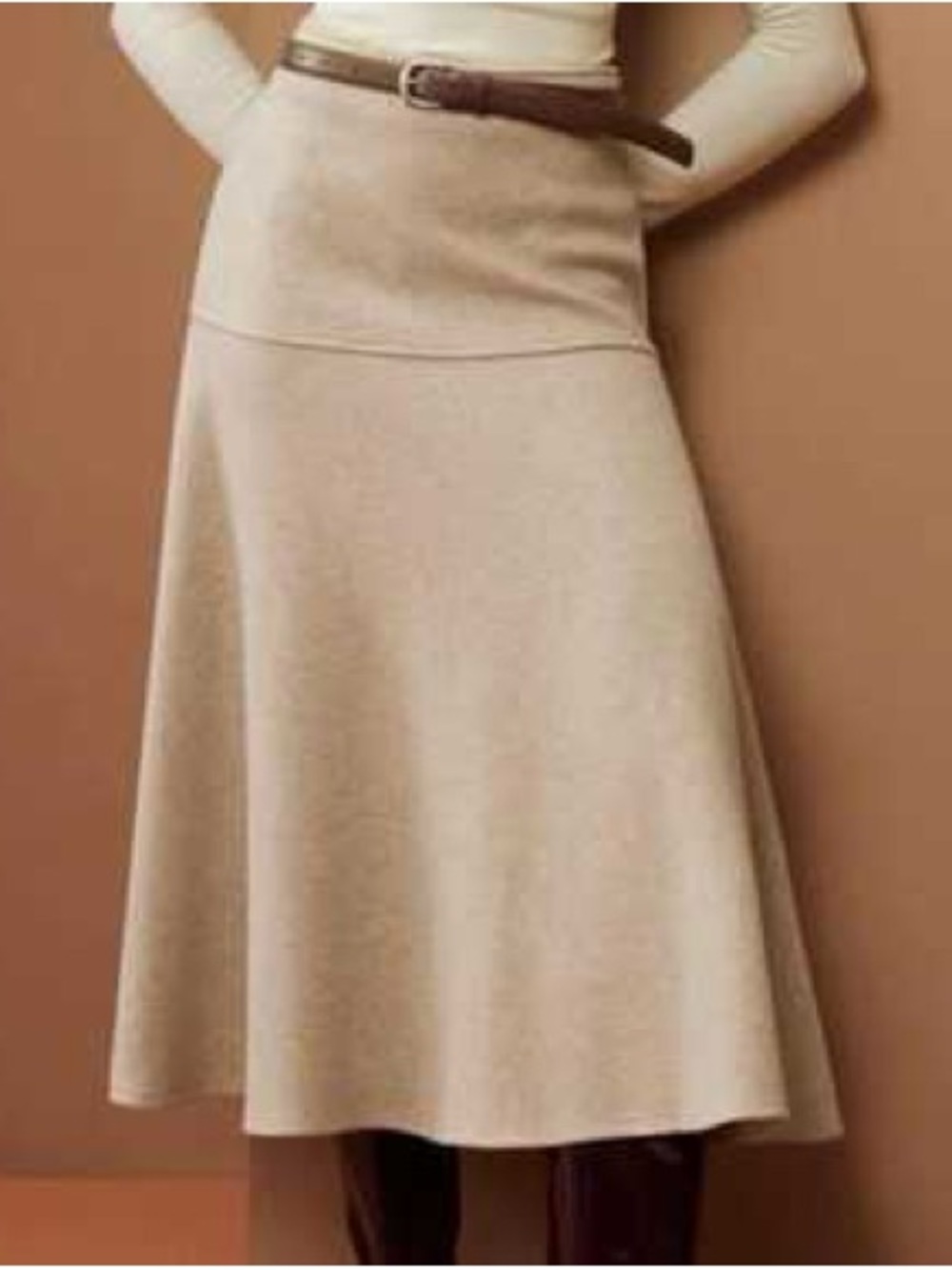OGL FuzzLuxe Flared Maxi skirt - Oatmeal